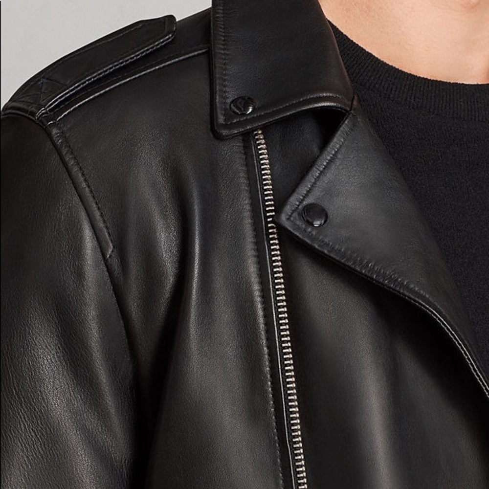 Allsaints Kaho Sheep Leather Biker Jacket - Picture 4 of 8